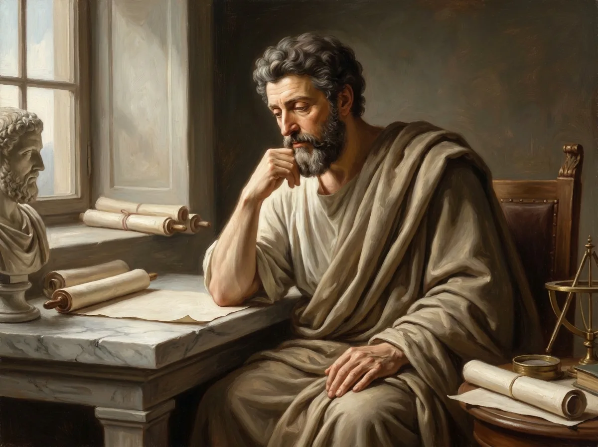 Marcus Aurelius, in Gedanken versunken